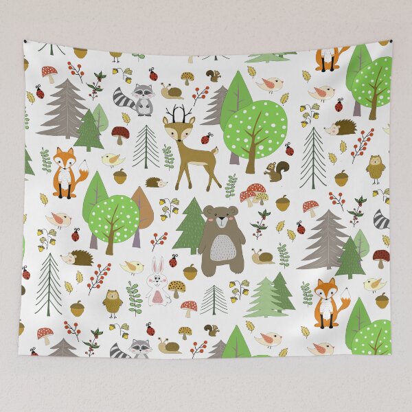 Item preview, Woodland animal pattern designed and sold by PurrfectCorner.