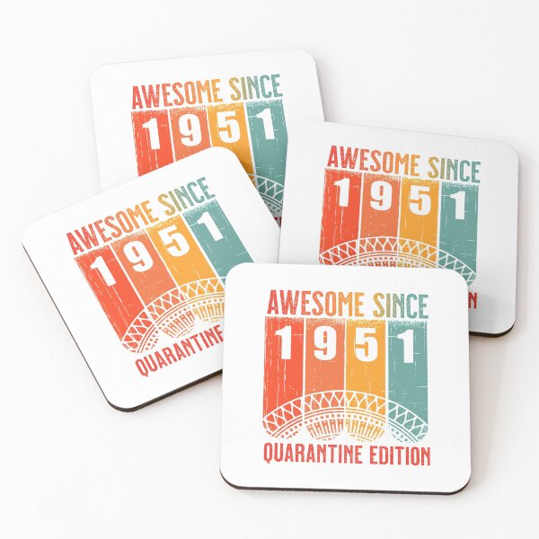 Item preview, Retro Awesome Since 1951 Birthday Age 69 in 2020 the Year of Quarantine designed and sold by Claudia Harbaugh.