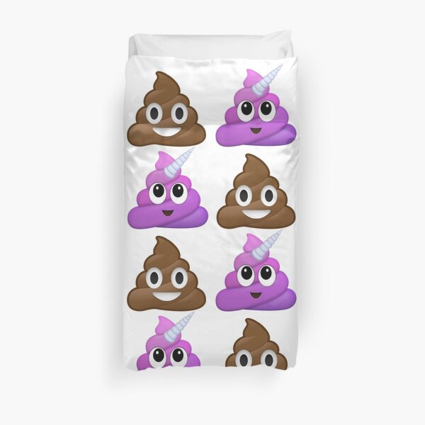 Brown and purple smiling poop Duvet Cover