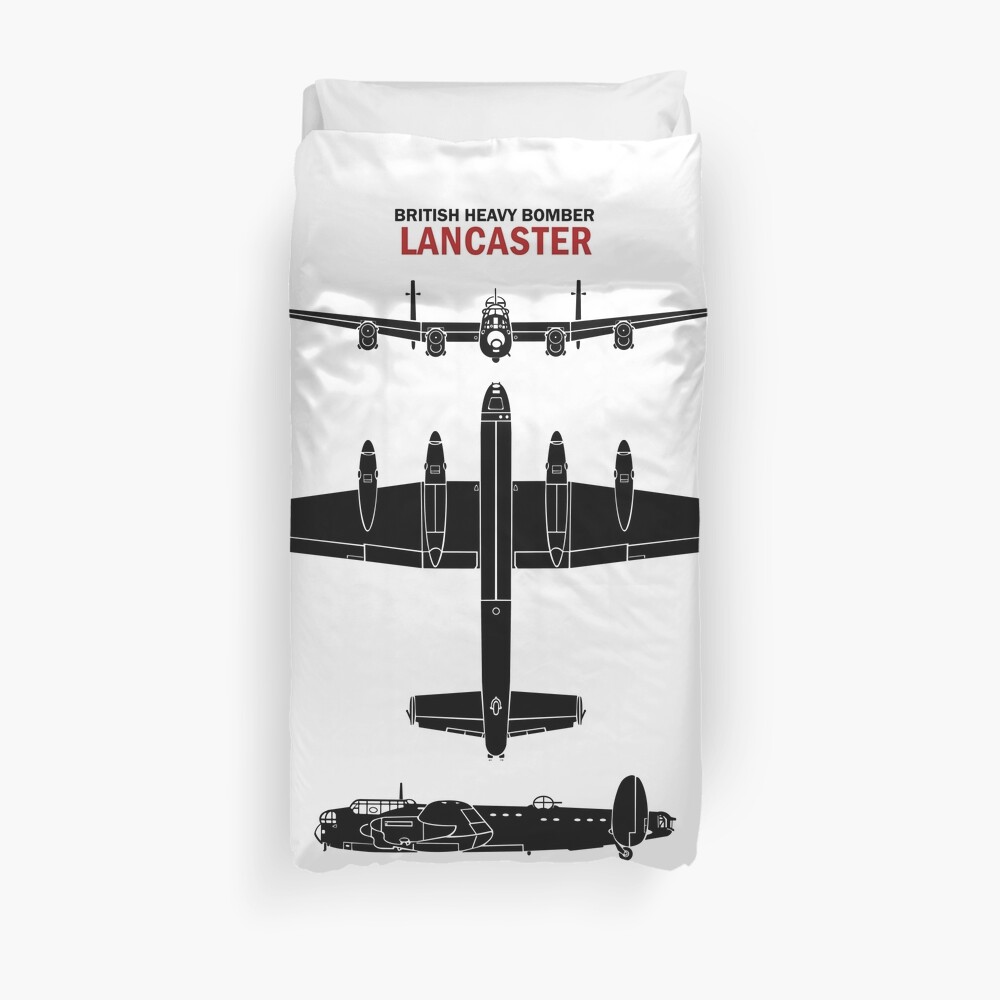 "Lancaster Bomber Identification Chart" Duvet Cover by roguedesign