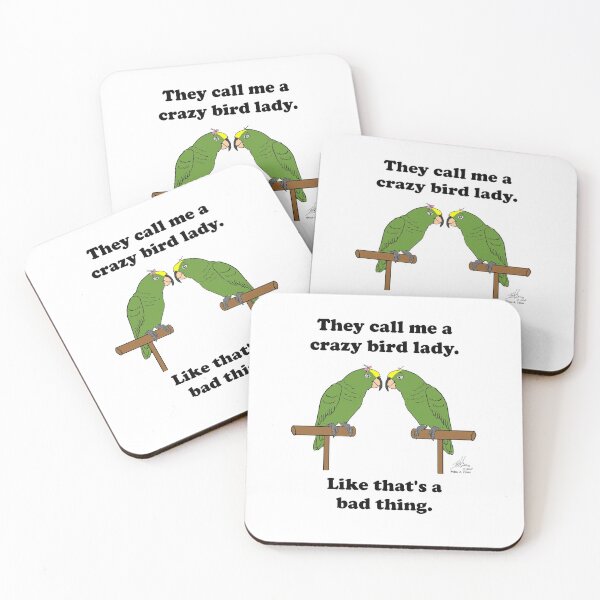 Item preview, Crazy Bird Lady with Yellow-crowned Amazons designed and sold by Laughing Parrot Studio.