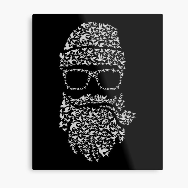 Cool Bird Santa Metal Print