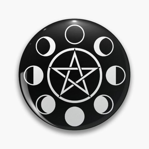 Item preview, Witchy Wiccan Moon Phases with Pentacle Pentagram Pagan symbol designed and sold by SpreadForSatan.