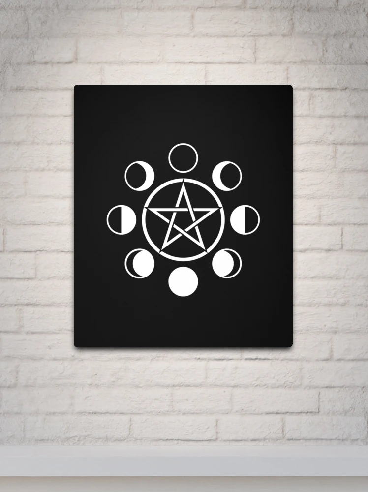 Witchy Wiccan Moon Phases with Pentacle Pentagram Pagan symbol Metal  Print for Sale by SpreadForSatan