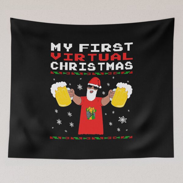 Item preview, My First Virtual Christmas Funny Beer Lover Gift T-Shirt For Christmas designed and sold by Paulina Vanlife.