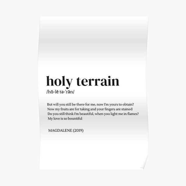 FKA Lyrics Minimal -holy terrain Poster
