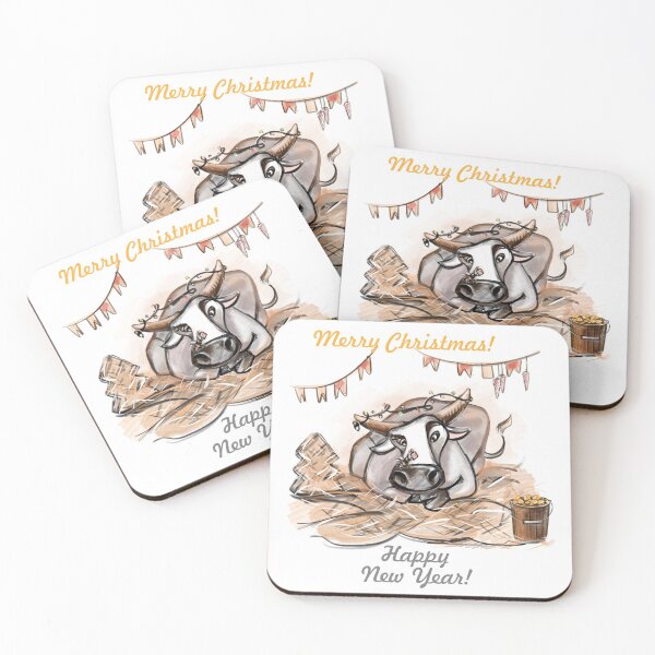Item preview, Bee gives a gift to a white bull designed and sold by Mankaanna.