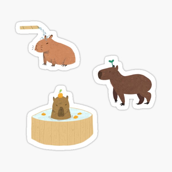 Cute funny capybara with a doughnut for capybara lovers Sticker for Sale  by Yarafantasyart in 2023