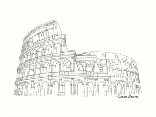  Detailed Outline Illustrations- 7 New Wonders Of The 