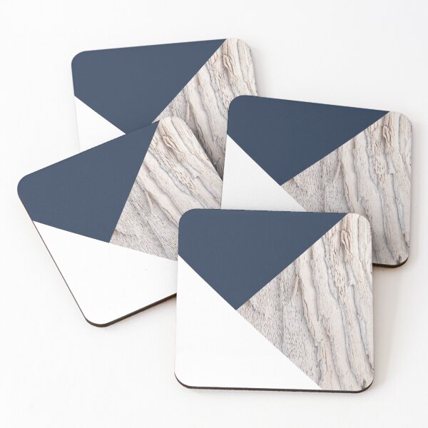 Item preview, Wood meets Navy Blue White Geometric #1 #minimal #decor #art designed and sold by Anita's & Bella's Art.