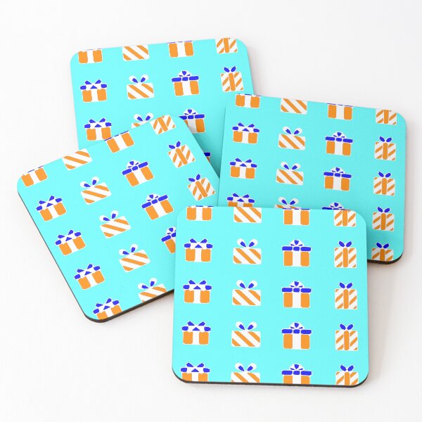 Item preview,  Christmas Present Xmas Gift Christmassy Festive Face Mask orange, blue, white  designed and sold by Jenny Meehan Art Prints and Patterns  .