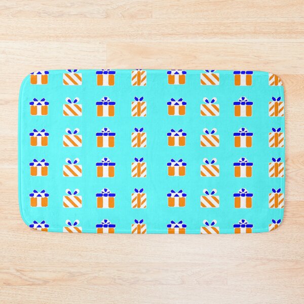 Item preview,  Christmas Present Xmas Gift Christmassy Festive Face Mask orange, blue, white  designed and sold by Jenny Meehan Art Prints and Patterns  .