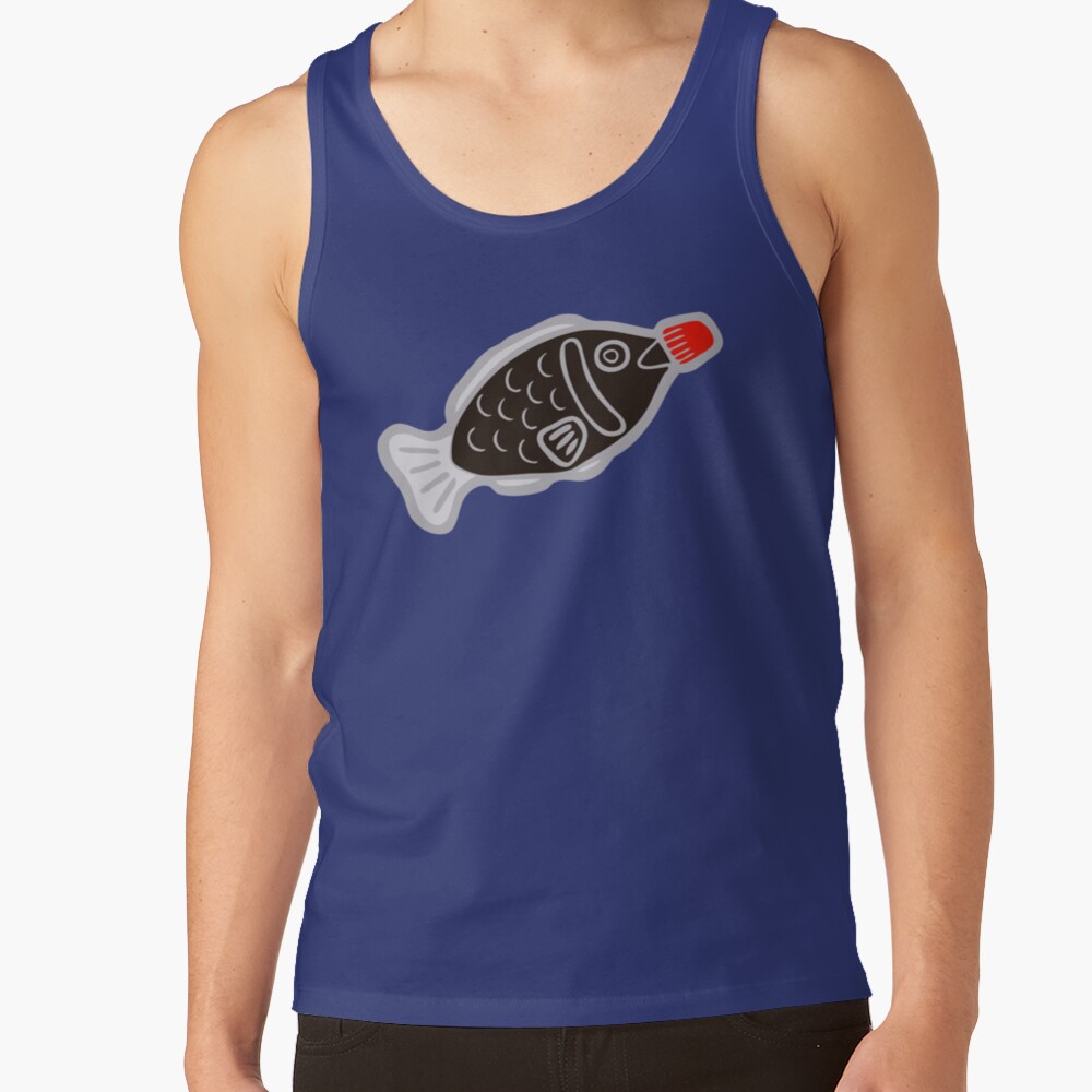 Sushi Soy Fish Pattern in Blue Tank Top