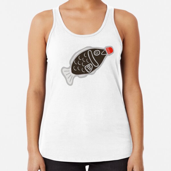 Sushi Soy Fish Pattern in Blue Racerback Tank Top