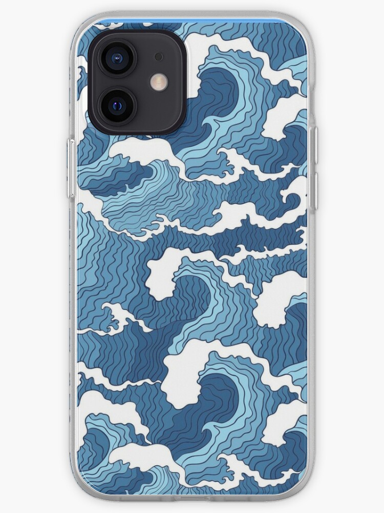 Waves Artwork Blue Case For Iphone 12 Pro Max Iphone Case Cover By Sahbi07 Redbubble