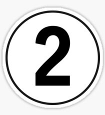2, Two, Second, Number Two, Number 2, Racing, Competition, on Navy Blue Sticker