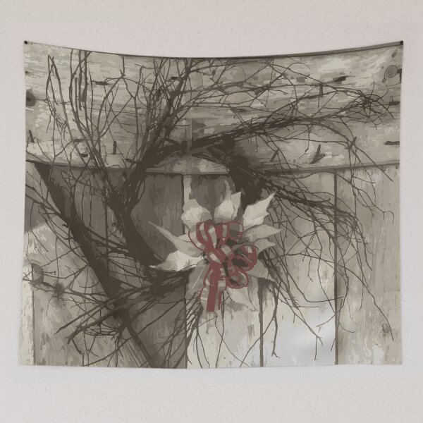 Item preview, Rustic country twig Christmas wreath designed and sold by Melissa Norenberg.