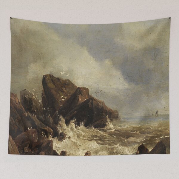 Item preview, Rocky coast in the surf-Andreas Achenbach designed and sold by LexBauer.