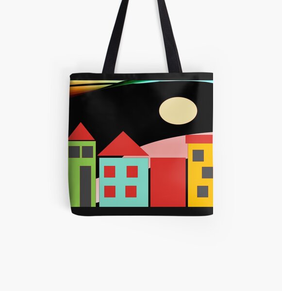 Black Red Blue Yellow Orange Pink Blue Green Teal Home Sweet Home All Over Print Tote Bag
