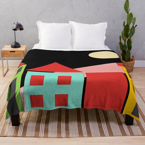 Black Red Blue Yellow Orange Pink Blue Green Teal Home Sweet Home Throw Blanket