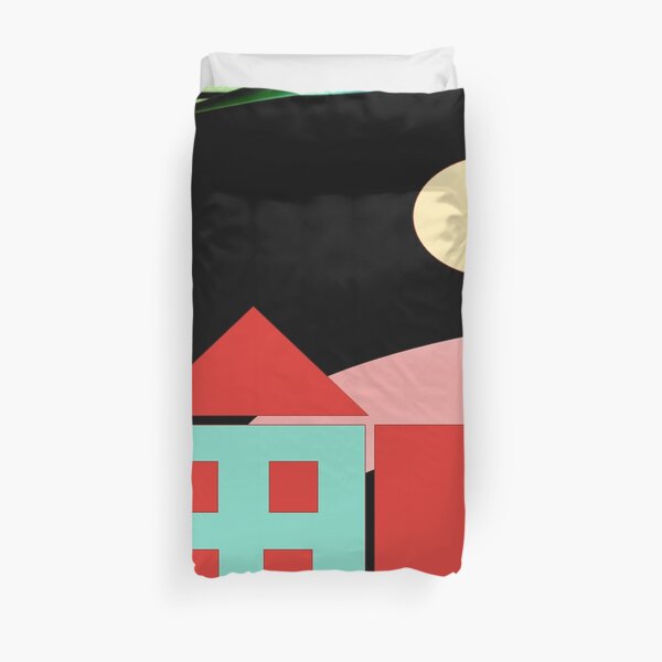 Black Red Blue Yellow Orange Pink Blue Green Teal Home Sweet Home Duvet Cover