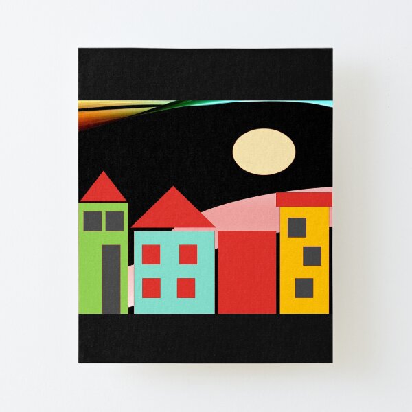 Black Red Blue Yellow Orange Pink Blue Green Teal Home Sweet Home Canvas Mounted Print