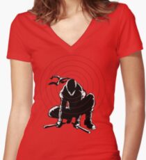 Masked Devil Women's Fitted V-Neck T-Shirt