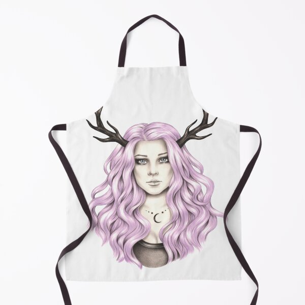 Item preview, Candy Moon Pink Hair Girl Black Antlers Deer designed and sold by ZindyZone.