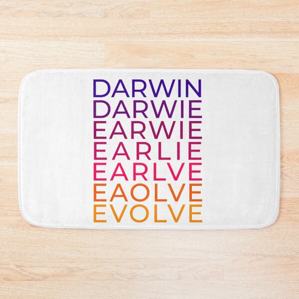 Item preview, Darwin Evolve. The word Darwin evolving into the word evolve in a text rainbow. designed and sold by PaulArden.