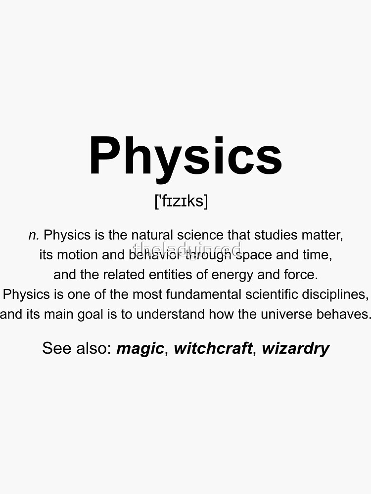 physics-definition-sticker-by-theladyinred-redbubble