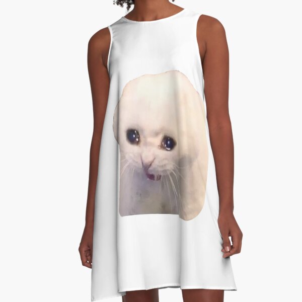 Sad cat looking at your soul A Line Dress for Sale by SPARTIAN Redbubble