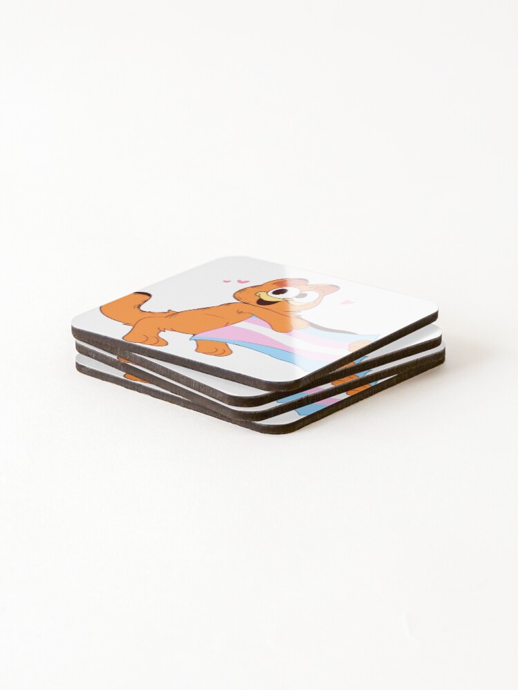 Thumbnail 4 of 5, Coasters (Set of 4), Garfield Trans Rights! designed and sold by CodeTheMutt.