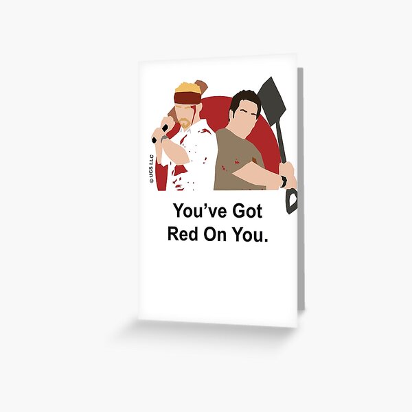 Vista previa del artículo con la obra «Shaun of the Dead | Tienes rojo en ti Cita», diseñado y vendido por ComedyQuotes.