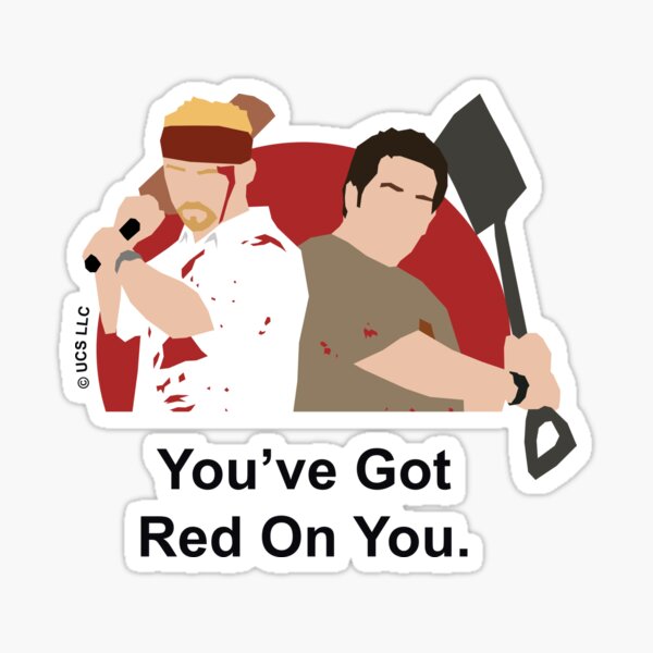 Vista previa del artículo con la obra «Shaun of the Dead | Tienes rojo en ti Cita», diseñado y vendido por ComedyQuotes.