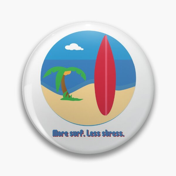 Item preview, More surf less stress - Surfing summer perfect vintage design waves surfer body boarding boogie groms grommet amazing adventure tides turf designed and sold by CJCTEES.