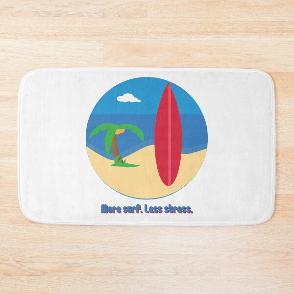 Item preview, More surf less stress - Surfing summer perfect vintage design waves surfer body boarding boogie groms grommet amazing adventure tides turf designed and sold by CJCTEES.