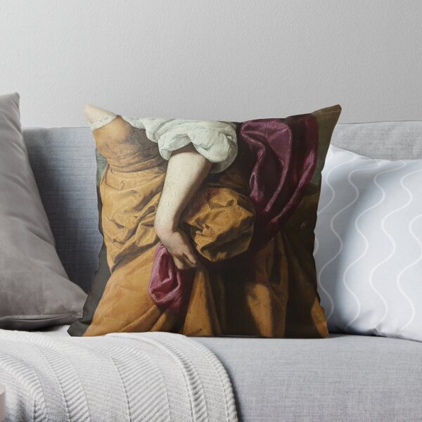 Artemisia Gentileschi: Detail from Corisca and the Satyr Throw Pillow