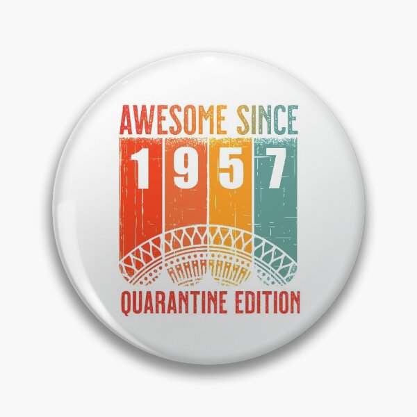 Item preview, Retro Awesome Since 1957 Birthday Age 63 in 2020 the Year of Quarantine designed and sold by Claudia Harbaugh.