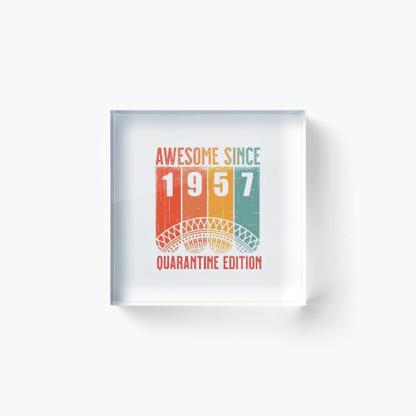 Item preview, Retro Awesome Since 1957 Birthday Age 63 in 2020 the Year of Quarantine designed and sold by Claudia Harbaugh.