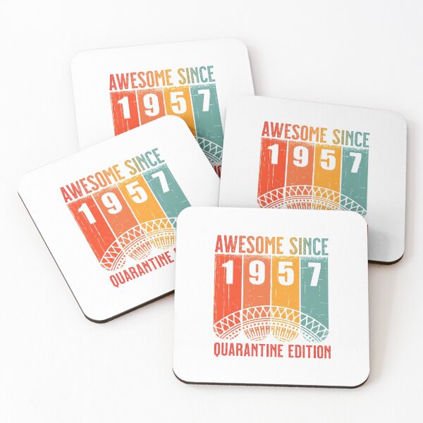 Item preview, Retro Awesome Since 1957 Birthday Age 63 in 2020 the Year of Quarantine designed and sold by Claudia Harbaugh.