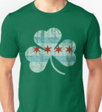 Vintage Irish Flag of Chicago Shamrock Unisex T-Shirt