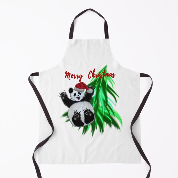 Item preview, Christmas panda wearing santa claus hat with christmas tree designed and sold by Galina Kostyaeva.