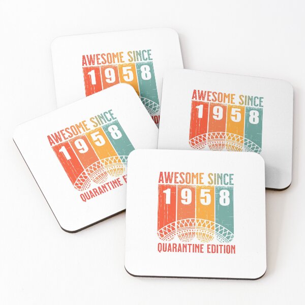 Item preview, Retro Awesome Since 1958 Birthday Age 62 in 2020 the Year of Quarantine designed and sold by Claudia Harbaugh.