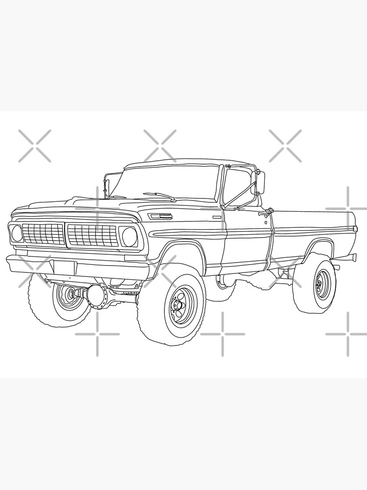 lifted pickup truck outline