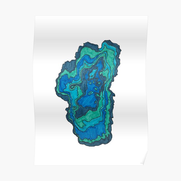 Lake Tahoe Topo Map Lake Tahoe Topographic Map" Poster By Evahuber | Redbubble