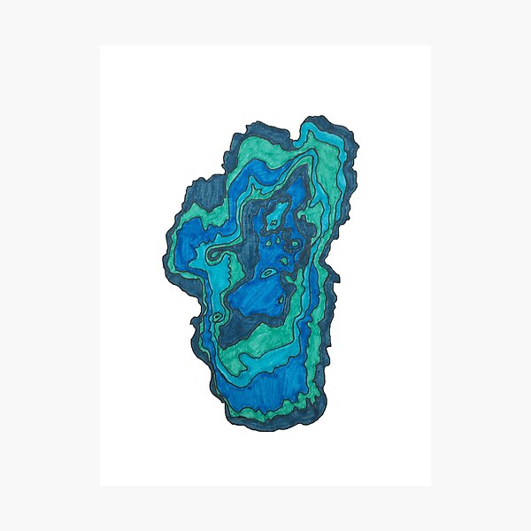 Item preview, Lake Tahoe topographic map designed and sold by evahuber.