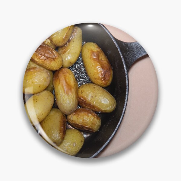 Item preview, British roasted baby potatoes in cast iron pan designed and sold by krisgreenwood.