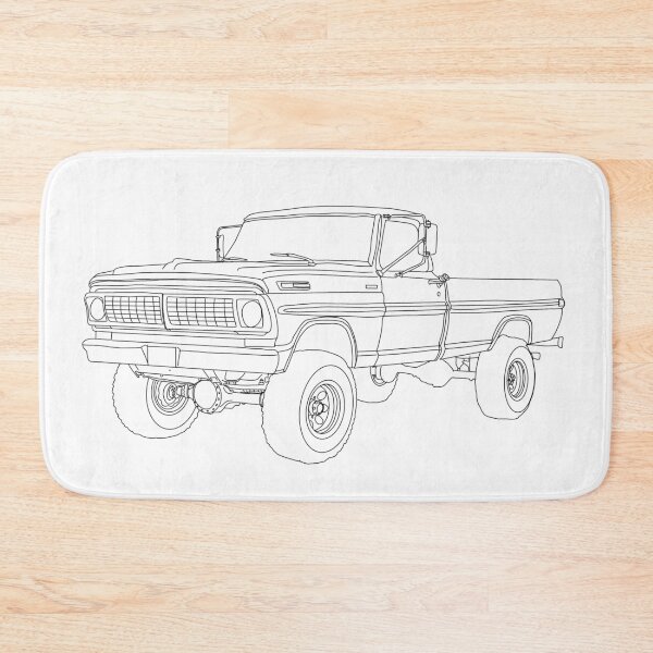 Item preview, 1970's Lifted Ford Truck Line Drawing designed and sold by youcancomehere.