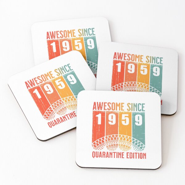 Item preview, Retro Awesome Since 1959 Birthday Age 61 in 2020 the Year of Quarantine designed and sold by Claudia Harbaugh.