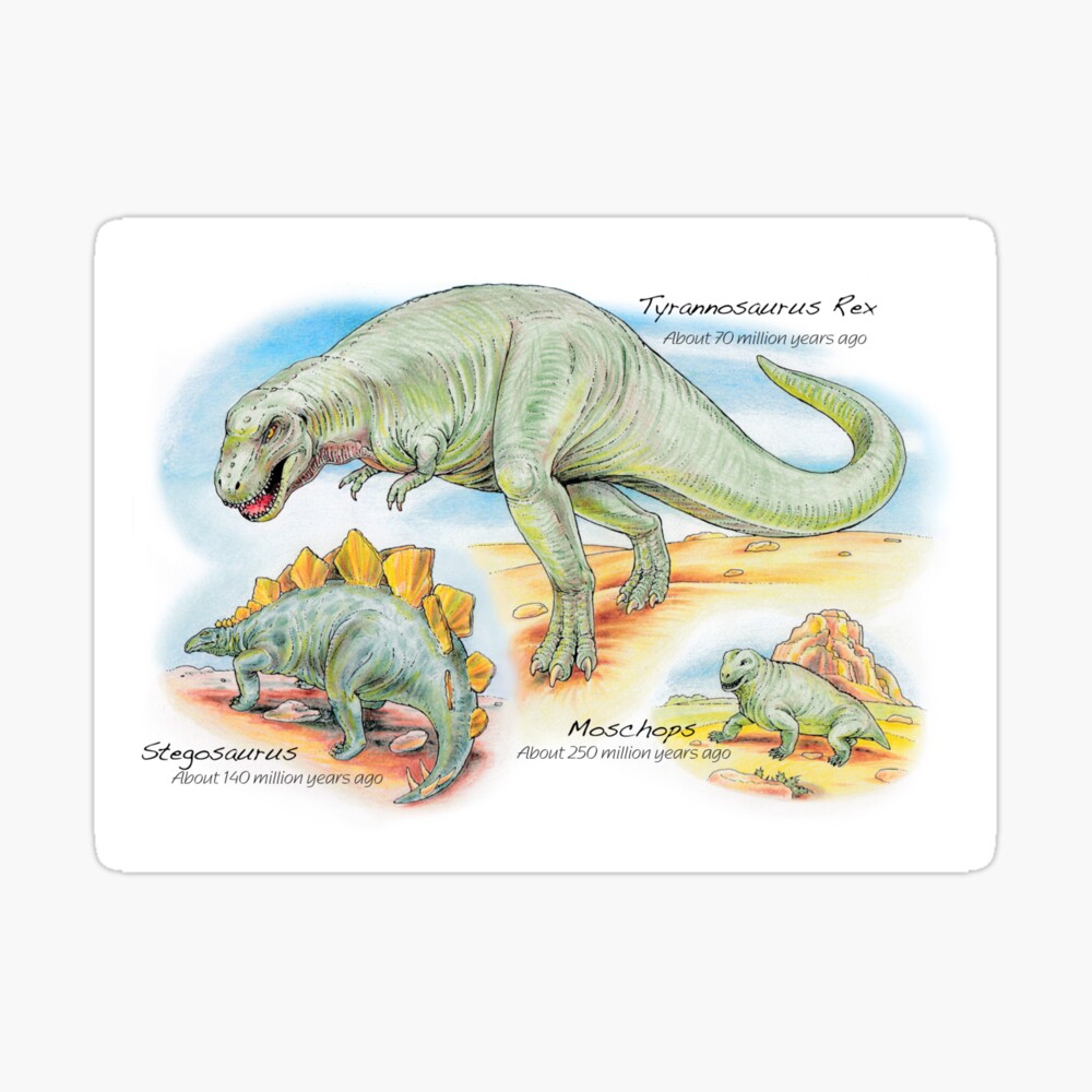 Dinosaur Montage Tyrannosaurus Rex Stegosaurus Pterodactyl